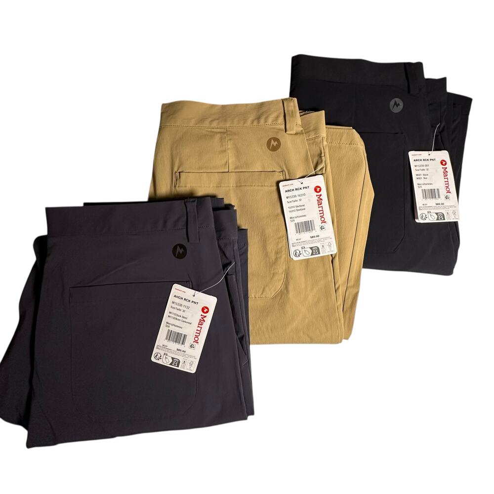 *SOLD* NWT Lot of 3 Marmot Arch Rock Pants Men’s 32 Hiking Stretch Gorpcore